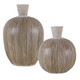 Islander White Washed Vases - S/2 Coastal style Vase Decor