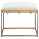 Paradox Small Gold & White Shearling Bench Contemporary style Bench Decor