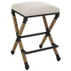 Firth Rustic Oatmeal Counter Stool Coastal style Accent Chair Decor