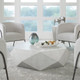Volker White Coffee Table - Size: 35H x 127W x 116D (cm) - Geometric style