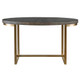 Taja Walnut Oval Desk Coastal style Accent Table Decor