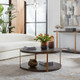 Palisade Round Wood Coffee Table - Size: 43H x 102W x 102D (cm) - Mid-Century Modern style