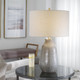 Monacan Gray Textured Table Lamp - Size: 65H x 41W x 41D (cm) - Mid-Century style