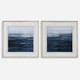 Rising Blue Abstract Framed Prints - Set/2 Contemporary style Wall Decor