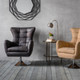 Genoa Swivel Chair - Antique Charcoal Leather - Gallery Direct Bristol 229197