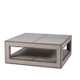 Finsbury Square Coffee Table - True White / Rattan White Wash - Hobart, Launceston, Perth Mid-Century Modern style Living Room furniture