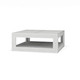 Finsbury Square Coffee Table - True White / Rattan White Wash - Size: 107H x 107W x 42D (cm) - Mid-Century Modern style