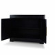 Fleet 2 Door Sideboard w/ Rattan - Batavia Black / Rattan Natural - Hand made Mid-Century Modern style Dining Room furniture