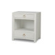 Mornington Open Shelf Linen Wrapped Bedside - Size: 72H x 64W x 46D (cm) - Art Deco style