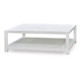 Milan Square Linen Wrapped Cofffee Table - Size: 40H x 120W x 120D (cm) - Mid-Century Modern style