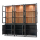Madrone 12 Door Display Cabinet w/ Glass Shelves and LED Lights - Hand made Craftsman style Dining Room furniture
