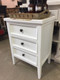 Eton 3 Drawer End Table - White Light Distressed - Solid Timber Craftsman style Bedroom furniture