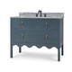 Chloe Scalloped Single Vanity w/ Sink & Marble Top - Solid Timber Boho Chic style Bathroom & Laundry furniture