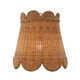 Newport Scalloped Rattan Ceiling Pendant Light - Size: 46H x 44W x 44D (cm) - Coastal style
