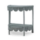 Newport Scalloped Half Round Rattan Side Table - Size: 79H x 69W x 46D (cm) - Coastal style
