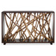 Teak Maze Console Table Organic style Accent Table Decor