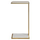 Elevate White Marble Drink Table Mediterranean style Accent Table Decor