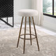 Braven White Fabric Counter Stool - Size: 66H x 39W x 39D (cm) - Mid-Century Modern style