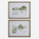 Serene Lake Framed Prints - Set/2 Coastal style Print Decor