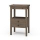 Eton 2 Drawer Side Table w/ Pull Out Shelf - Birch