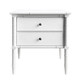 Raffles 2-Drawer Side Table - White Bedroom Furniture - NH1286