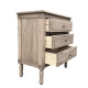 Versailles Bedside Table w/ Button Handles - Weathered Oak - HL132-1#105