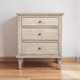 Bordeaux 3-Drw Bedside Table w/ Button Handles - Weathered Oak (HL157-1-105) 