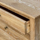 Bordeaux Large Side Table w/ Button Handles - Whitewash Oak