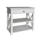 Xavier Large Side Table w/ Shelf - White - Hand made Bedroom furniture