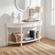 Belleville Bobbin Curved Console - White - French Provincial style