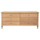 Bordeaux 6 Drawers Dresser w/ Small Knobs - Natural Oak - French Provincial style