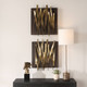 Crosshatch Metal Wall Decor Set/2 - Size: 61H x 50W x 10D (cm) - Mid-Century Modern style
