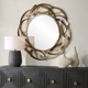 Cutting Edge Bronze Round Mirror - Size: 140H x 140W x 6D (cm) - Mid-Century Modern style