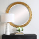 Celeste Gold Round Mirror - Size: 91H x 91W x 2D (cm) - Mid-Century Modern style Celeste Gold Round Mirror - Size: 91H x 91W x 2D (cm) - Mid-Century Modern style