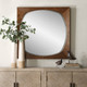 Garonne Square Walnut Mirror - Size: 102H x 102W x 4D (cm) - Mid-Century Modern style