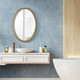 Rhodes Gold Oval Mirror - Size: 81H x 62W x 3D (cm) - Mid-Century Modern style