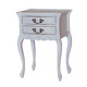 Vetiver Lamp Table - White Light Distressed - Size: 71H x 50W x 40D (cm) - French Provincial style