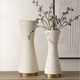 Ridgeline White Vases S/2 - Size: 46H x 16W x 16D (cm) - Mid-Century Modern style