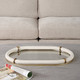 Cyprus Leather Oval Tray - Size: 5H x 61W x 41D (cm) - Contemporary style