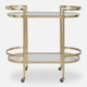 Isabelle Gold Bar Cart Contemporary style Serving Cart Decor