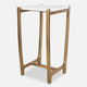 Affinity White Marble Accent Table Mid-Century style Occasional Decor