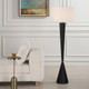 Layla Black Tapered Floor Lamp - Size: 161H x 51W x 51D (cm) - Mid-Century Modern style