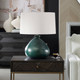 Killarney Distressed Green Table Lamp - Size: 59H x 46W x 46D (cm) - Mid-Century Modern style