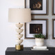 Hemisphere Travertine Table Lamp - Size: 78H x 43W x 43D (cm) - Mid-Century Modern style