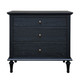 Bordeaux Side Table Round Knob Large - Black Oak (HL158-1-107)
