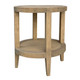 Portland Round Timber Side Table - Dark Oak - Contemporary style
