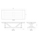 Hamptons X-Base Dining Table 3m - True White - Size: 76H x 305W x 120D (cm) - French Provincial style