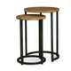 Espresso Nesting Tables - Natural Iron / Fruit Wood - Size: 64H x 45W x 45D (cm) - Industrial style