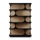 Vannes Crescent Bookcase - Black Wash / Sandbar - Melbourne, Sydney, Brisbane Mid-Century Modern style Living Room furniture