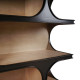 Vannes Crescent Bookcase - Black Wash / Sandbar - Solid Timber Mid-Century Modern style Living Room furniture